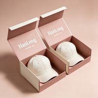 Boîte en papier de luxe pour chapeaux avec aimant, boîte rigide pour cadeaux, emballage pour casquettes de baseball avec personnalisation