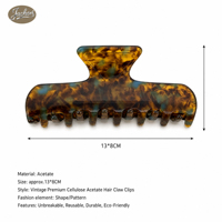 Jachon – Pinces à cheveux personnalisées avec logo, en acétate de cellulose vintage de qualité supérieure, type pince requin, pour queue de cheval haute, accessoires capillaires pour femmes