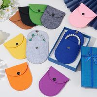 10 pochettes pour la protection des objets, petites pochettes à bijoux, sacs de rangement, portefeuilles en feutre avec bouton-pression pour transporter bijoux et monnaie