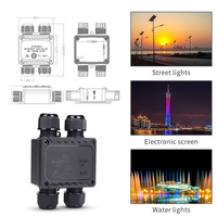Boîtier de jonction étanche IP68 PA66, interface électrique 4 voies, éclairage extérieur étanche, connecteur 40A/450V