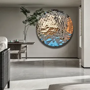 Atacado arte de estilo moderno em aço inoxidável 3D metal abstrato arte de parede decoração de casa luxo pendurado