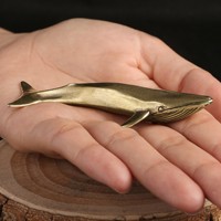 Massive Messing Marine Kreatur Blauwal Modell Messing Metall Wal Figur