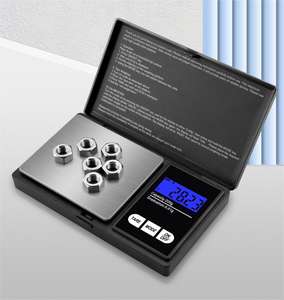 मिनी एलईडी डिजिटल इलेक्ट्रॉनिक स्केल वाइट ग्राम इलेक्ट्रॉनिक डिजिटल पॉकेट स्केल 200 ग्राम/0.01 ग्राम पॉकेट साइज एलसीडी बैकलिट डिस्प्ले - Product Image 3