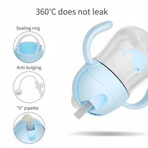 Vaso con Pajita para Bebé <span class=keywords><strong>de</strong></span> 280 ml, Diseño <span class=keywords><strong>de</strong></span> Dibujos Animados, Libre <span class=keywords><strong>de</strong></span> BPA, Botella <span class=keywords><strong>de</strong></span> <span class=keywords><strong>Agua</strong></span> con Asa, Ecológica, Apta para Lavavajillas, para el Regreso a Clases - Product Image 2