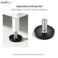 Patins de meubles réglables durables en plastique noir et blanc pour pieds de table et de chaise, modernes et simples
