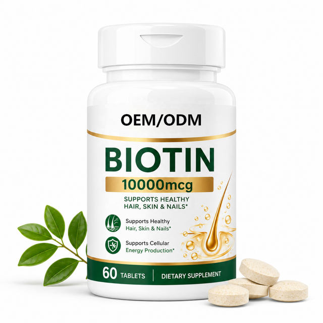 GMP HALAL Factory Supply OEM ODM Hair Growth Vitamin Private Label 10000mcg Biotin Tablets