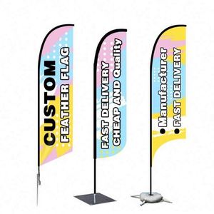 Drapeaux publicitaires extérieurs 100% polyester, simple ou double face, personnalisés, type plume - Product Image 5