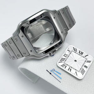 Caja Cuadrada Plateada <span class=keywords><strong>de</strong></span> 38 mm con Correa <span class=keywords><strong>de</strong></span> Acero Inoxidable, Equipada con Movimiento NH35/NH34/NH36, Piezas <span class=keywords><strong>de</strong></span> Reloj que se Pueden Reemplazar como ODM/OEM - Product Image 2