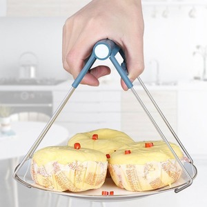 Lot de 3 pinces à bol en acier inoxydable pour cuisine, pinces de préhension pour bols, assiettes et casseroles, ensemble de pinces à bol en silicone pour la cuisson - Product Image 3