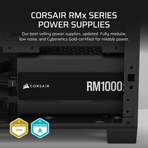 Alimentation PC de bureau COR-SAIR RM1000x entièrement modulaire, faible bruit, ATX 3.1, PCIe 5.1, efficacité Gold, connecteurs natifs, noire, en stock - Product Image 4