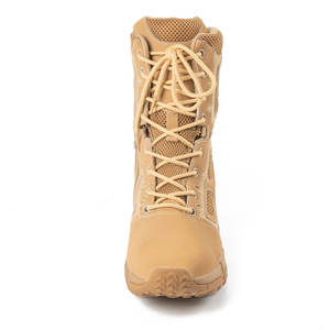 Custom Bruin Amerikaanse Stijl Tactische Laarzen Enkelhoogte Lakleer Gevechtslaarzen Rits Lichtgewicht Zomerseizoen Big Size - Product Image 4