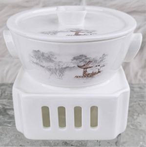 Embossed Ink Landscape High <b>Bone</b> <b>China</b> <b>Dinner</b> <b>Set</b> Silver Rim Luxury Hotel Banquet Tableware Custom Logo Chinese Ceramic - Product Image 4