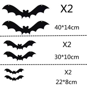 Decoraciones de Halloween con Murciélagos, Adhesivos Negros para Decoración del Hogar, Decoración Vintage de Pared para Halloween - Product Image 2