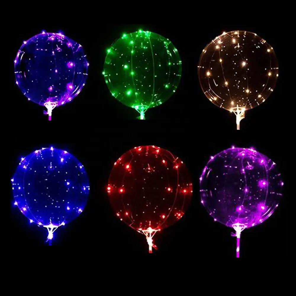 Luz Led de iluminación de vuelo fiesta transparente globo con botón en fiesta