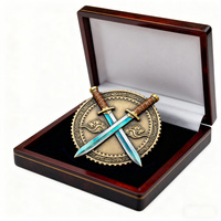 Pièce de monnaie artisanale en métal d'impression 3D de haute qualité, vente en gros, rétro, arme, collection d'anime, pièces de monnaie cadeau, pièce de monnaie de défi en métal personnalisée, épée