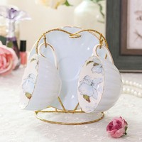 Ensemble de 12 tasses et soucoupes en céramique rose pour filles, couleurs vives, tasses à café pour cadeaux d'affaires