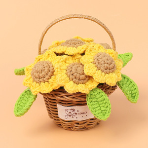 Panier de tournesol en laine tissé à la main anniversaire fête des mères cadeau de fête des enseignants Uionen 1487 - Product Image 4