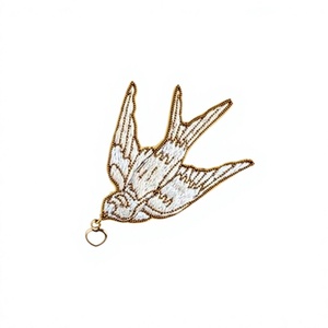Embroidered Swallow Bird Patch <b>Sew</b>-On Applique Decorative Fabric Iron On Patch for Gifts - Product Image 1