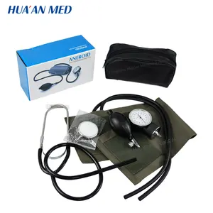 HUAAN Cotton Cuff Manual Blood Pressure Monitor Upper Arm BP Apparatus Aneroid Sphygmomanometer With a Single Head Stethoscope