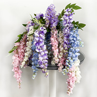 Guirlandes géantes de glycine et de branches de douche dorée, fleurs artificielles en soie pour la décoration des plafonds de salles de mariage et d'hôtels