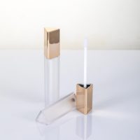 Tubes de brillant à lèvres carrés dorés G430, contenants vides pour gloss, emballage cosmétique personnalisé, couleur nude, prix