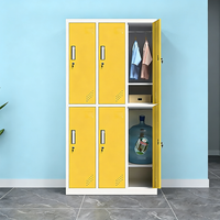 Casier métallique à 6 portes pour vêtements, armoire de rangement en acier pour salle de sport, appartement, vêtements, bagages et sacs