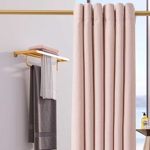 Rideaux de <span class=keywords><strong>douche</strong></span> aspect <span class=keywords><strong>lin</strong></span> imperméable polyester cationique pour décor de salle de bain - Product Image 4