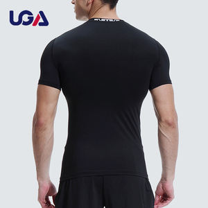 Camisa de gran tamaño con dobladillo recto negro Camiseta de béisbol con bordado transpirable para ejercicio deportivo para hombre - Product Image 5