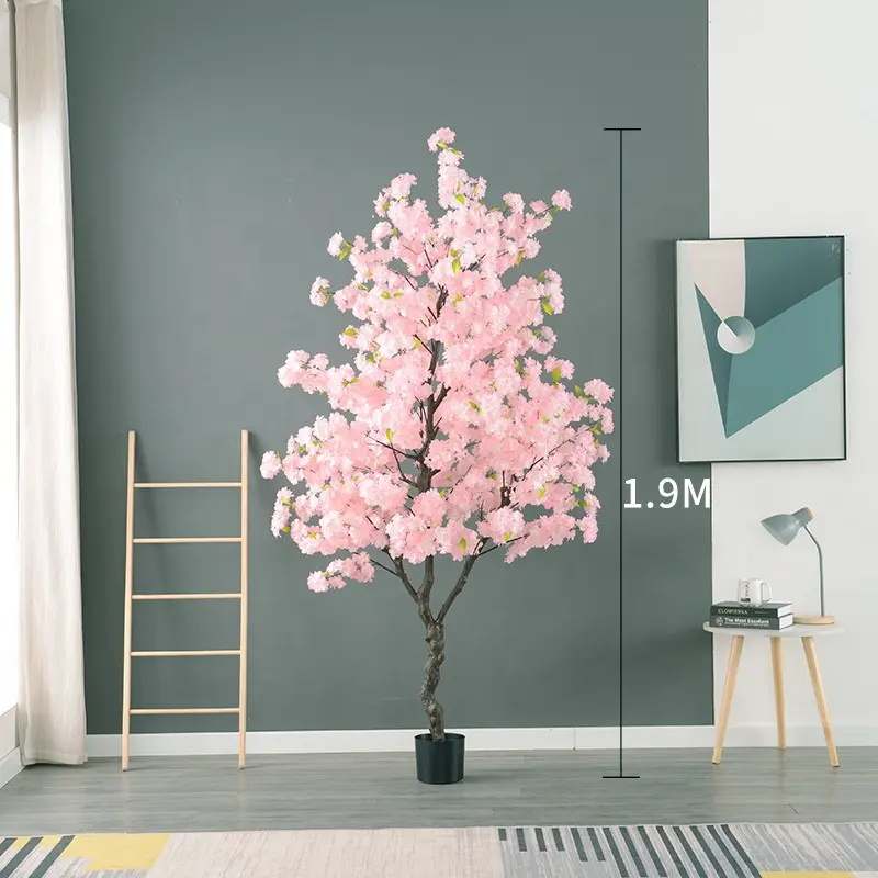Bonsai Tree Artificial Japanese Sakura Cherry Blossom Silk Flower Tree 1.2M in Bonsai for indoor outdoor Wedding Decoration 1.6M