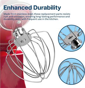 Kit de Accesorios de Acero Inoxidable de 3 Piezas para Batidoras <span class=keywords><strong>KitchenAid</strong></span> de Cabezal Inclinable de 4.5-5QT, Incluye Batidor de Varillas, Batidor Plano y Gancho Amasador, Apto para Lavavajillas - Product Image 2