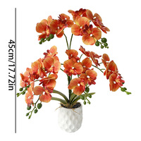 Lot de 36 petites orchidées Phalaenopsis artificielles, ornement bonsaï fait main, décoration pour hôtels et mariages, verdure en plastique