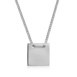 Dylam 18K Gold Plated S925 Silver Dainty Necklace Empty Square Pendant Necklace Link Chain Necklace for Women Jewelry <b>Gifts</b> - Product Image 1