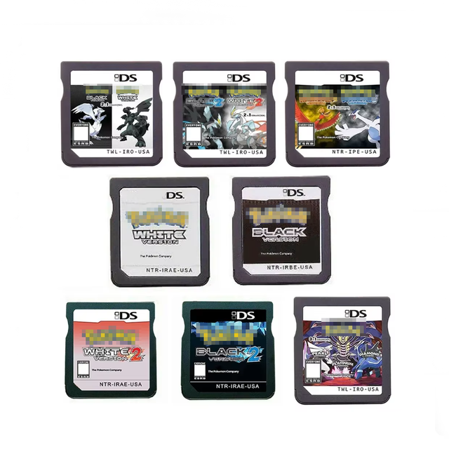 Pok Men Black White 1 2 Video Game Cartridge for 3ds 2ds Ds USA Version