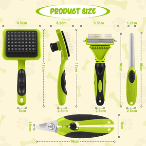 Kit de toilettage pour chat 4-en-1 : brosse autonettoyante, peigne, coupe-ongles avec lime à ongles et brosse professionnelle pour l'élimination des poils d'animaux - Product Image 2