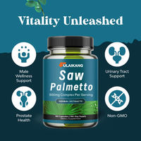 Capsules de Palmier Nain (Saw Palmetto) 500mg Marque Blanche OEM pour la Santé de la Prostate et le Soutien Urinaire, Complément Herbal Non-OGM, 60 Gélules, Certifié GMP