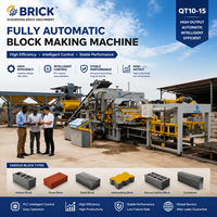 Vente directe usine – Machine de fabrication de blocs de béton hydraulique entièrement automatique QT10-15, machine à briques creuses en ciment à base de cendres volantes