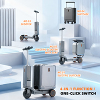 Valise trolley intelligente électrique motorisée avec fonction scooter, à roulettes pivotantes et déplacement automatique