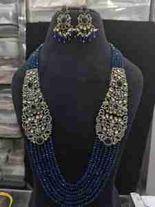 Haute qualité AD longue perle MalaNecklace ensemble haut fabricant indien de luxe plaqué or bijoux femmes mariages fêtes personnalisé - Product Image 2