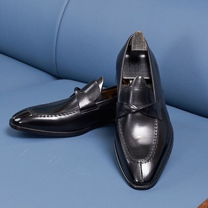 Zapatos de Vestir Estilo Británico para Hombre HANMCE, Cuero Genuino, Impermeables, Transpirables, con Cordones, Punta Cuadrada, Diseño de Parches, Suela de Goma - Product Image 5