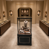 Vitrine à bijoux portable, écologique, durable, éclairée par LED et présentoir de comptoir pour la décoration intérieure des magasins de détail