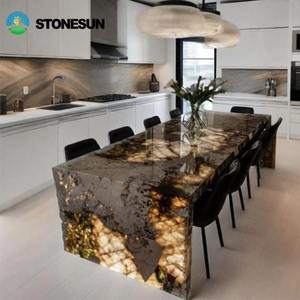 Comptoirs de cuisine en quartzite naturel translucide Pandora StoneSun Lighting pour salon, mur de la maison, îlot, table, dessus de meuble-lavabo - Product Image 6