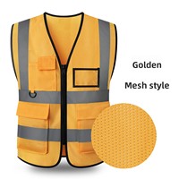 Gilet de sécurité réfléchissant haute visibilité 100% polyester avec logo personnalisé, veste de travail pour la sécurité routière, vêtements imperméables pour la sécurité au travail