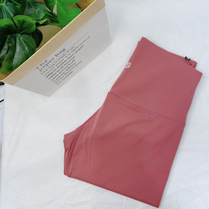 INS <span class=keywords><strong>LULU</strong></span> Leggings de compression en gros pour femmes Leggings de yoga à taille haute avec poche nude Leggings de sport extensibles - Product Image 1