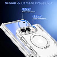 Coque pour iPhone Duo avec protection d'écran intégrée, fine, transparente, scintillante, avec support rotatif à 360° pour iPhone Duo