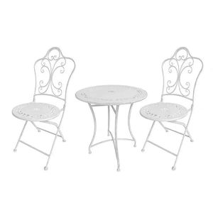 American Retro Old Chaise pliable en <span class=keywords><strong>fer</strong></span> <span class=keywords><strong>forgé</strong></span> Table Courtyard Casual Traditional Outdoor Dining Furniture Old Hollow Pattern - Product Image 6