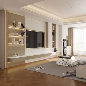 Meuble TV en bois LED moderne de haute qualité pour hôtel et salon, rangement pour équipement multimédia, compatible avec les téléviseurs de 65 pouces et plus - Product Image 2