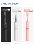 TOKQI Q12s Perche à selfie sans fil pliable, mini trépied rotatif invisible et flexible, avec lumière d'appoint LED pour vidéo/vlog, compatible Android