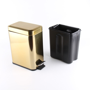 Chất Lượng Cao Hộ Gia Đình Văn Phòng Khách Sạn 5L 12L <span class=keywords><strong>Rose</strong></span> Gold Đồng Thép Không Gỉ Chất Thải Bin Nhà Phòng Tắm Thùng Rác Có Thể - Product Image 2