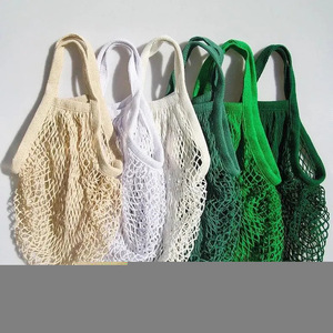 Sac de courses en filet de coton biologique écologique réutilisable pour fruits et légumes, idéal pour le marché des agriculteurs et les courses zéro déchet - Product Image 1