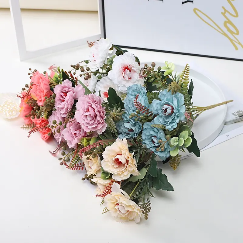 Распродажа, оптовая продажа, Шелковый Пион, искусственные цветы, букет роз, несколько цветов, искусственный букет цветов для свадебного украшения